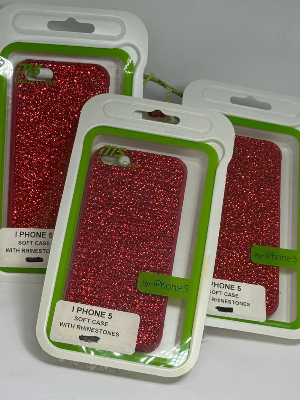 3x iPhone 5 Soft Case with Red Rhinestones Phone Protective Cover- Brand New